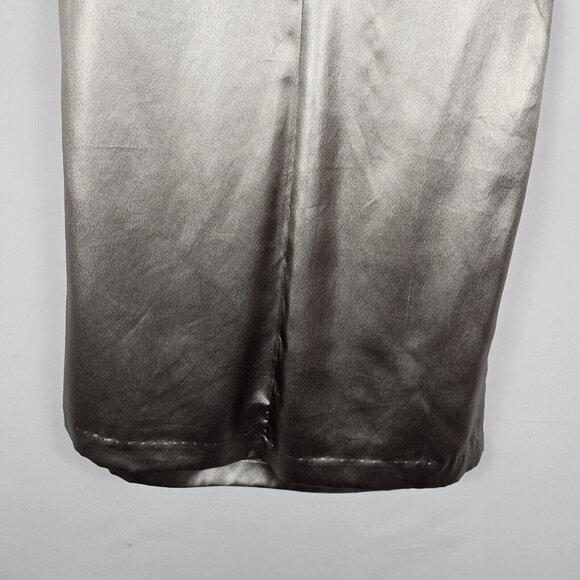 Retro-Futurism Revival Shiny Prom Party Punk Metallic Silver Dress Trina Turk 2 - Picture 10 of 16